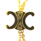 Celine Long Single Earrings Logo Gold — view 4