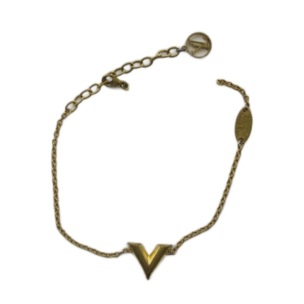 Louis Vuitton Bracelet Bangle Logo Gold