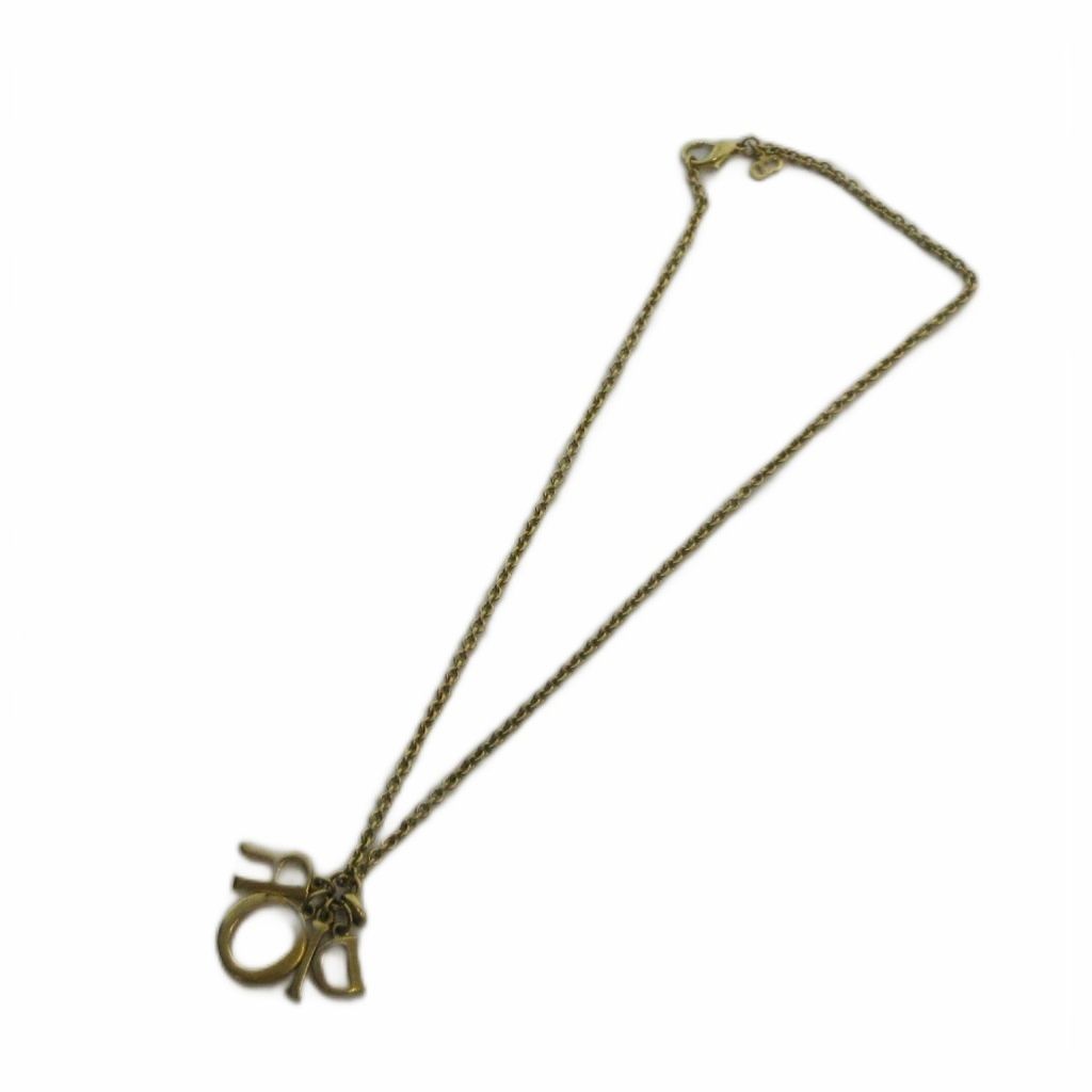 Dior Necklace Logo Pendant Gold — view 4