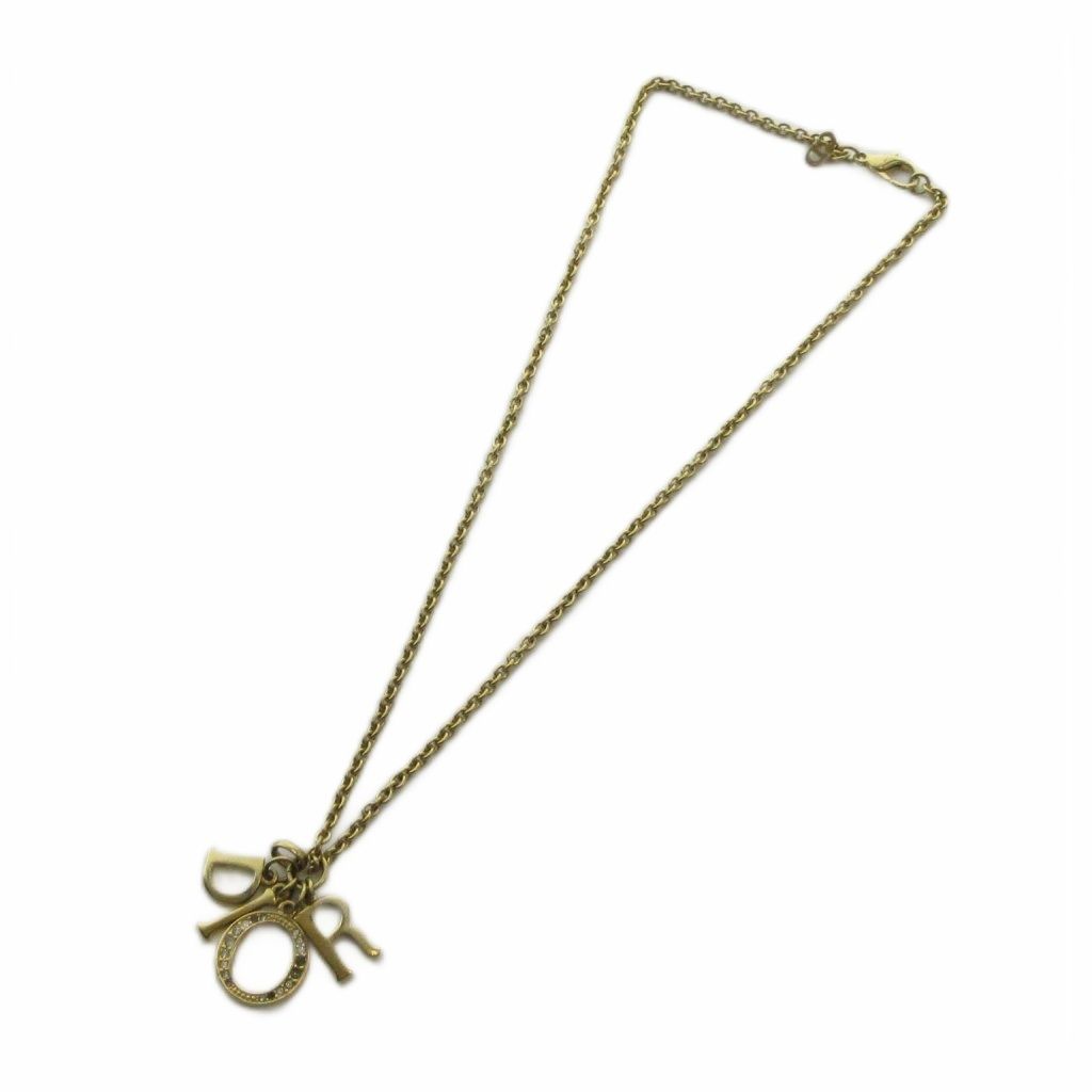 Dior Necklace Logo Pendant Gold — view 3