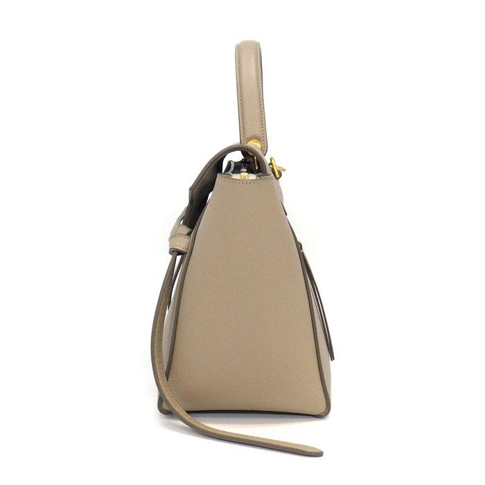 Celine Shoulder Bag Micro Light Taupe Calfskin Gold — view 3