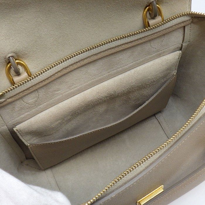 Celine Shoulder Bag Micro Light Taupe Calfskin Gold — view 6