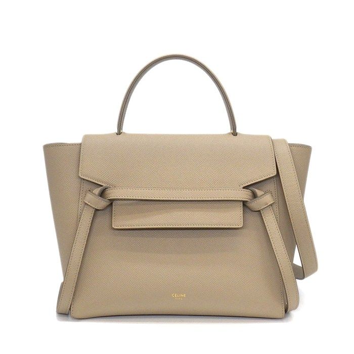 Celine Shoulder Bag Micro Light Taupe Calfskin Gold