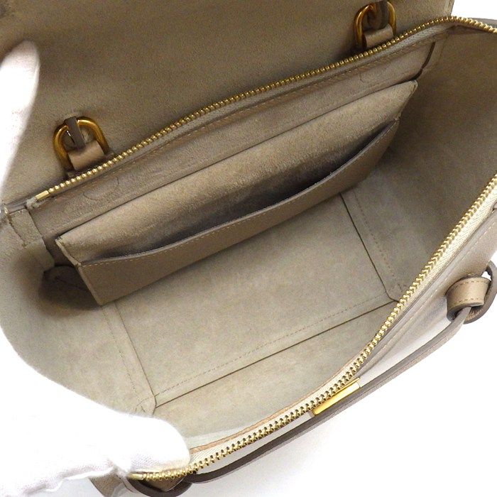 Celine Shoulder Bag Micro Light Taupe Calfskin Gold — view 5