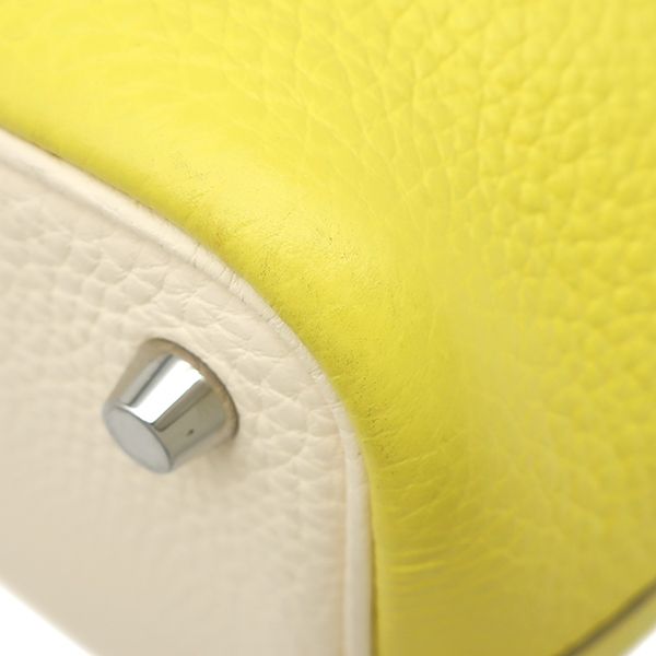 Hermes Handbag Picotin Lock PM Casaque Taurillon Clemence Lime Nata Silver — view 5