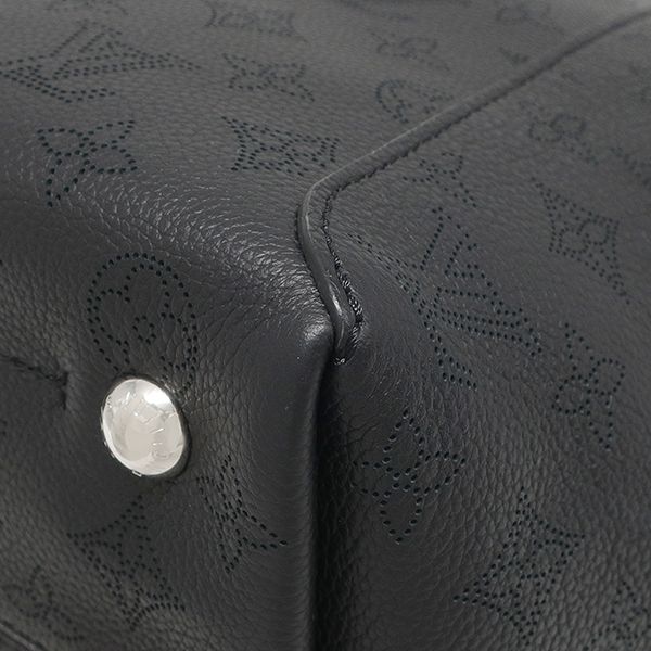 Louis Vuitton Tote Bag Hina MM Monogram Mahina Black Brown Silver — view 4