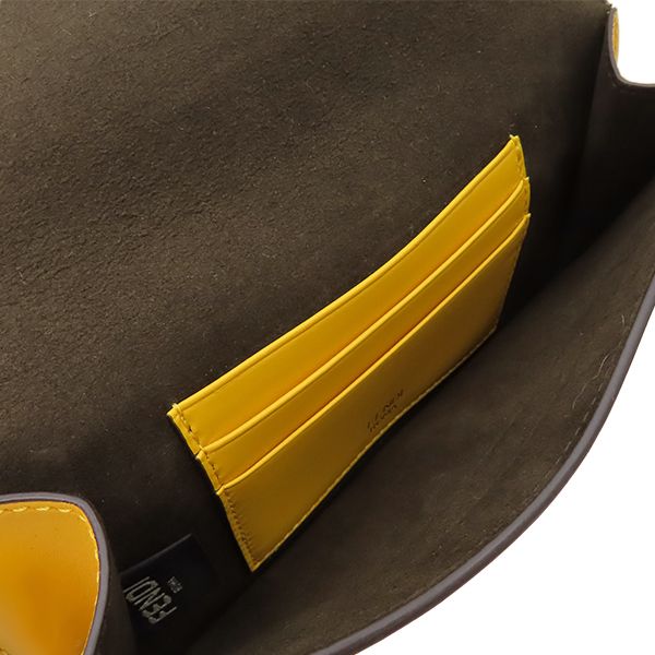 Fendi Flat Baguette Mini Leather Yellow Gold Shoulder Clutch — view 7