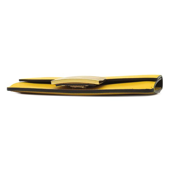 Fendi Flat Baguette Mini Leather Yellow Gold Shoulder Clutch — view 3
