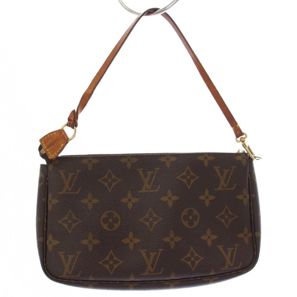 Louis Vuitton Pochette Soir Monogram Pouch Handbag Brown