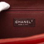 Chanel Quilted Coco Boy Chain Shoulder Bag Red Lambskin — view 5