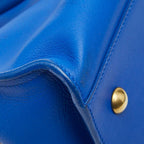 Saint Laurent Line Petit Cabas 2-Way Shoulder Bag Blue Leather — view 5
