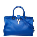 Saint Laurent Line Petit Cabas 2-Way Shoulder Bag Blue Leather