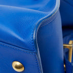 Saint Laurent Line Petit Cabas 2-Way Shoulder Bag Blue Leather — view 6