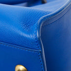 Saint Laurent Line Petit Cabas 2-Way Shoulder Bag Blue Leather — view 4
