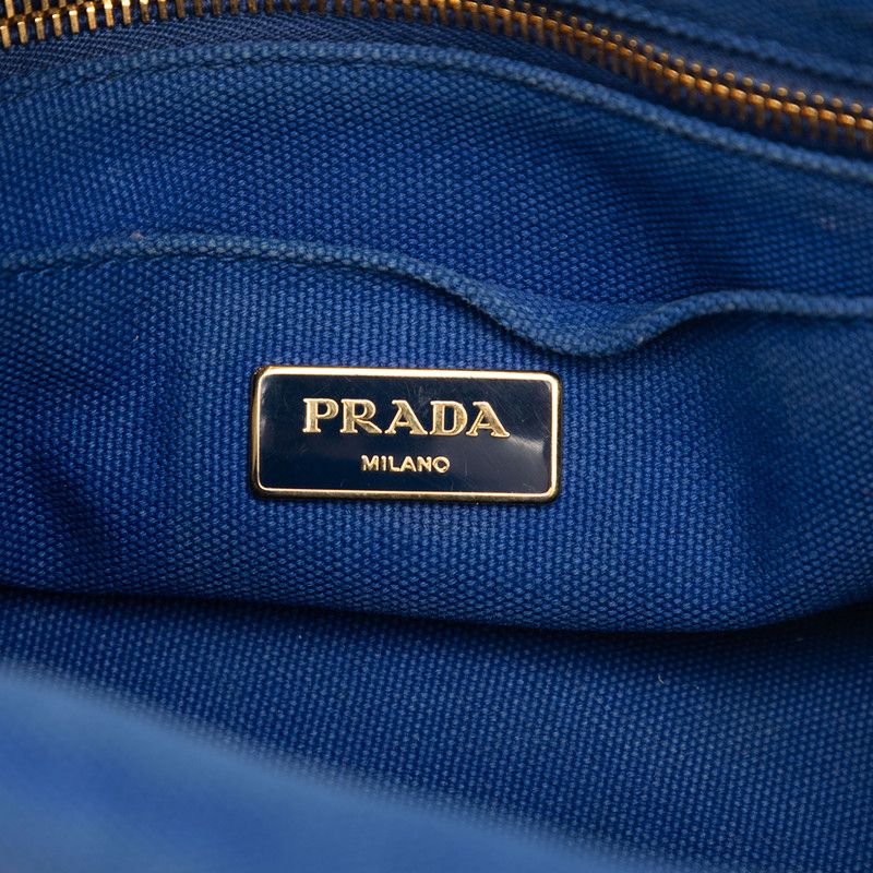 Prada Canapa Mini Shoulder Bag Blue Green Canvas — view 5