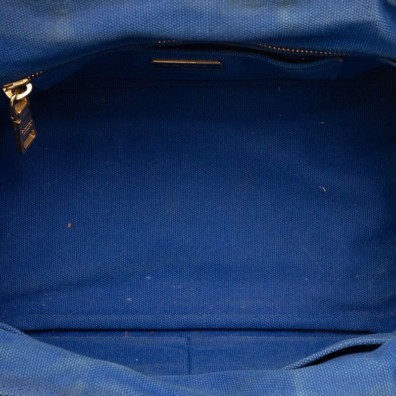 Prada Canapa Mini Shoulder Bag Blue Green Canvas — view 4