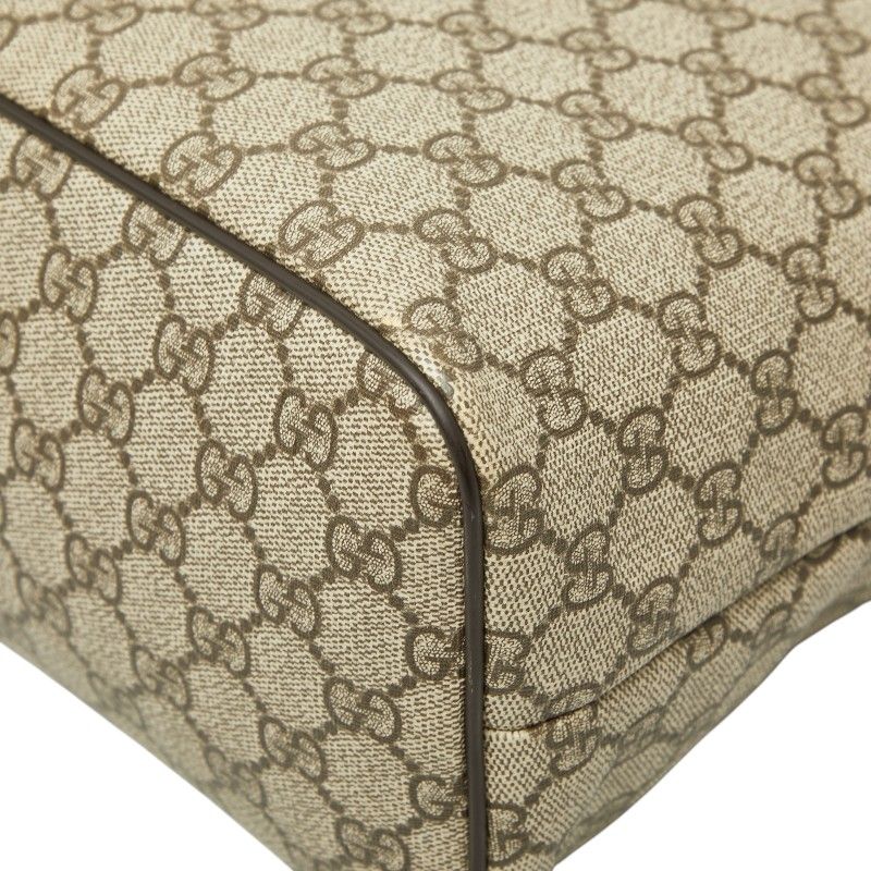 Gucci GG Supreme Tote Bag Beige Brown Leather — view 4