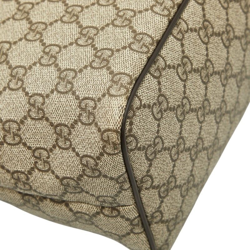Gucci GG Supreme Tote Bag Beige Brown Leather — view 5