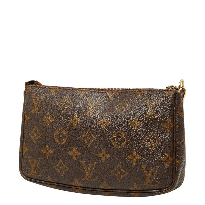 Louis Vuitton Monogram Pochette Soir Shoulder Bag Brown Leather — view 2