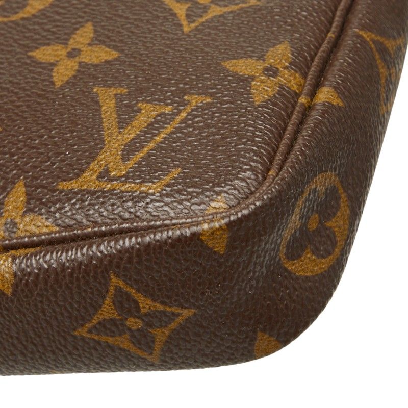 Louis Vuitton Monogram Pochette Soir Shoulder Bag Brown Leather — view 5