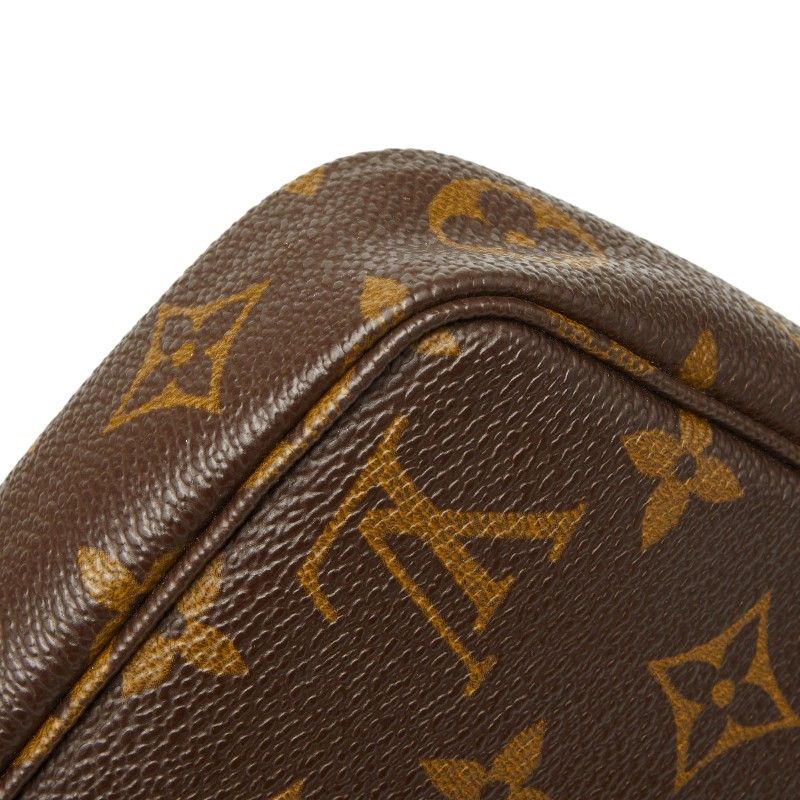 Louis Vuitton Monogram Pochette Soir Shoulder Bag Brown Leather — view 4