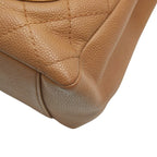 Chanel Quilted CC Logo Grand Shopping Tote GST Chain Shoulder Bag Beige Caviar — view 7