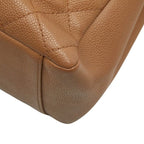 Chanel Quilted CC Logo Grand Shopping Tote GST Chain Shoulder Bag Beige Caviar — view 4