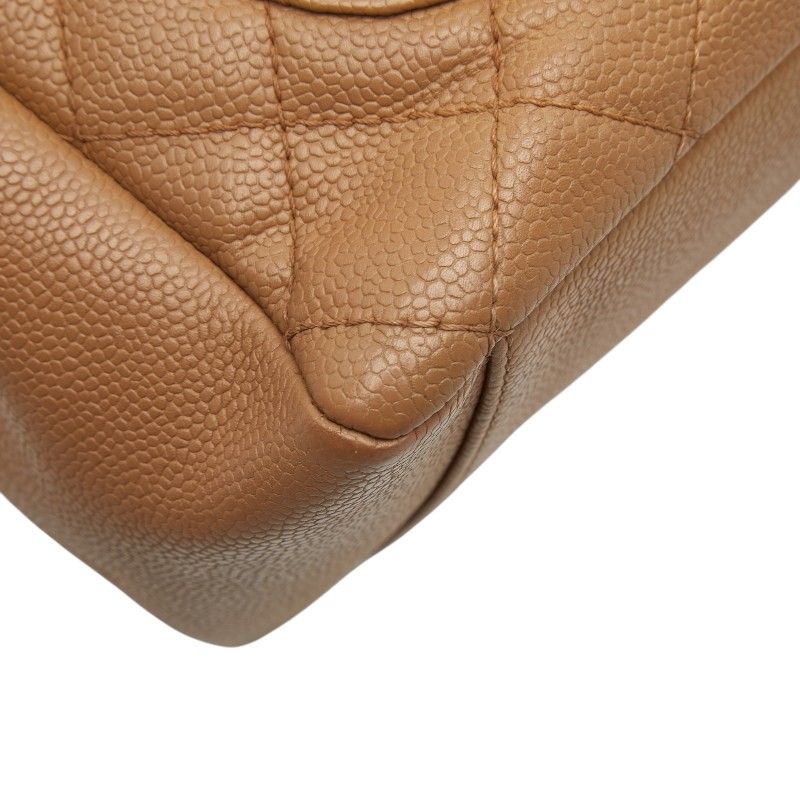 Chanel Quilted CC Logo Grand Shopping Tote GST Chain Shoulder Bag Beige Caviar — view 6