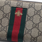 Gucci GG Supreme Sherry Line Bee Zip Around Wallet — view 5