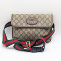 Gucci GG Supreme Neo Vintage Tiger Head Belt Bag Waist Pouch Brown