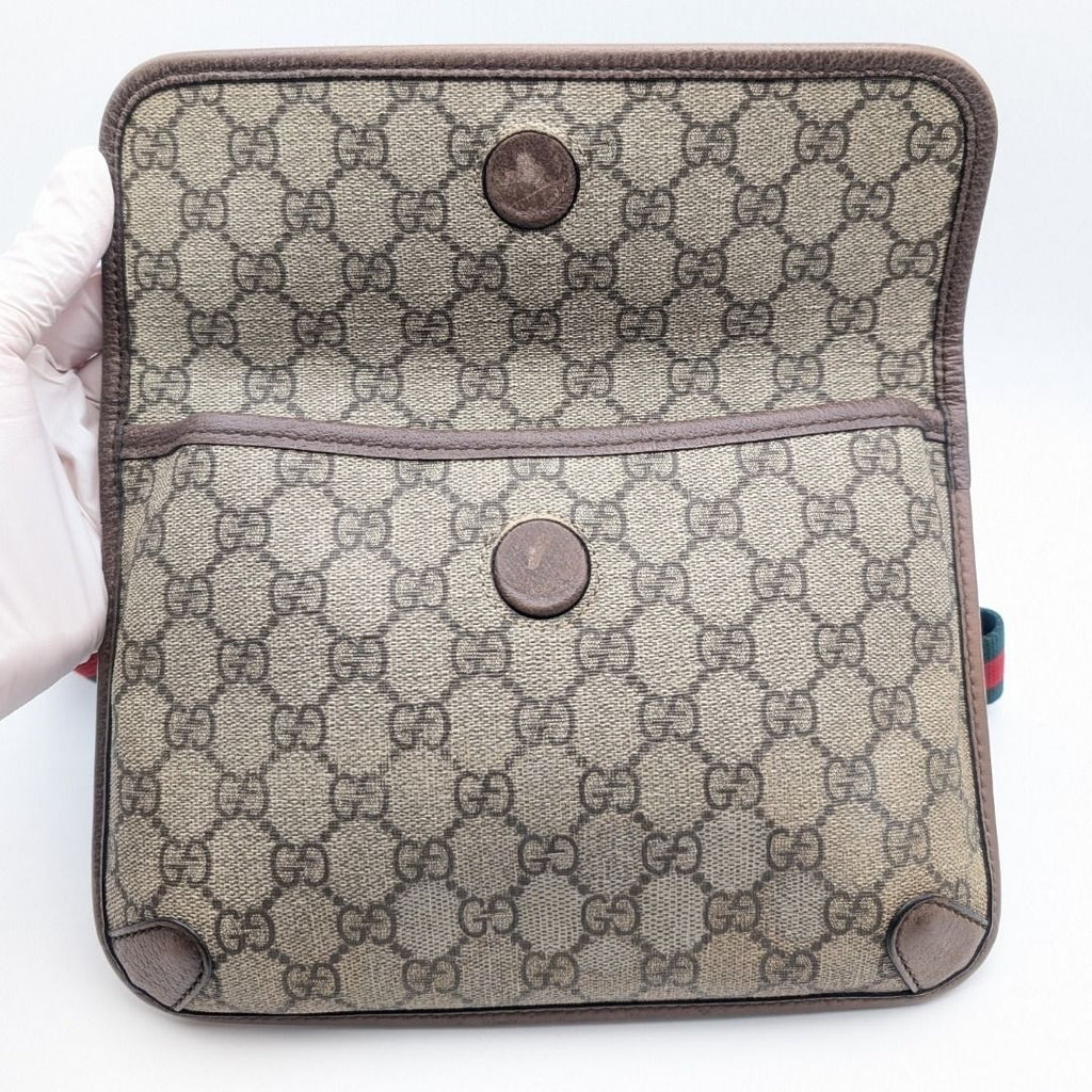 Gucci GG Supreme Neo Vintage Tiger Head Belt Bag Waist Pouch Brown — view 7