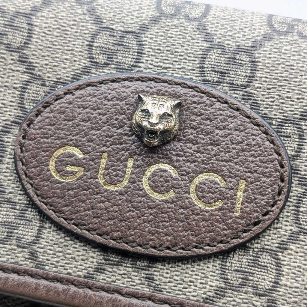 Gucci GG Supreme Neo Vintage Tiger Head Belt Bag Waist Pouch Brown — view 6