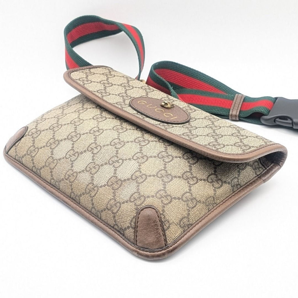 Gucci GG Supreme Neo Vintage Tiger Head Belt Bag Waist Pouch Brown — view 3