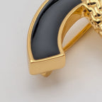 Chanel Brooch CC Logo Gold Black Recent — view 4