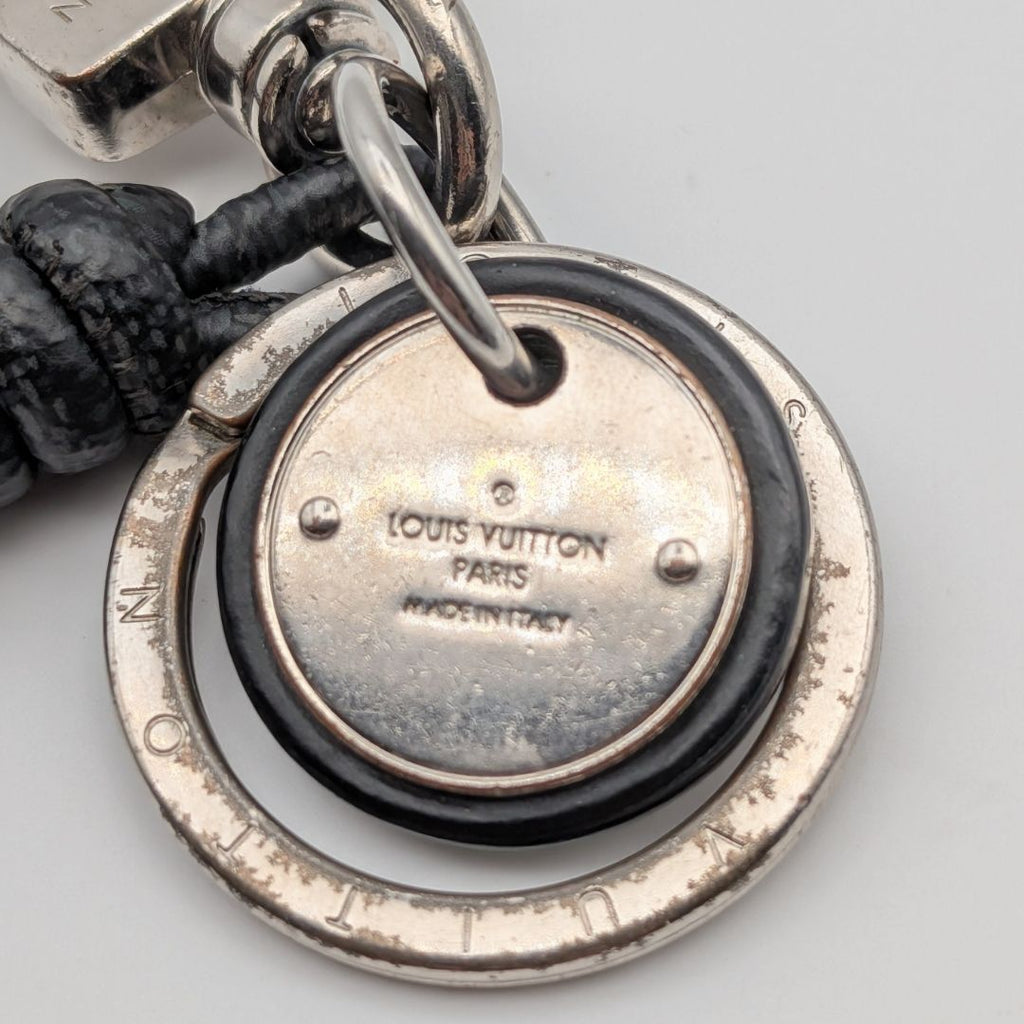 Louis Vuitton Leather Rope Monogram Eclipse Key Holder Charm Silver — view 6