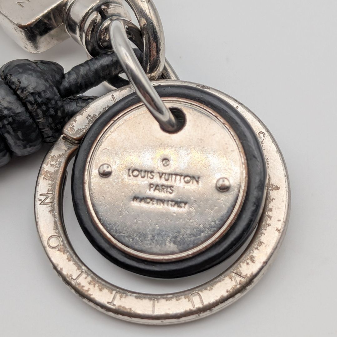 Louis Vuitton Leather Rope Monogram Eclipse Key Holder Charm Silver — view 6