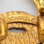 Chanel CC Logo Mesh Braided Pattern Gold Single Earrings First Era Vintage — view 6