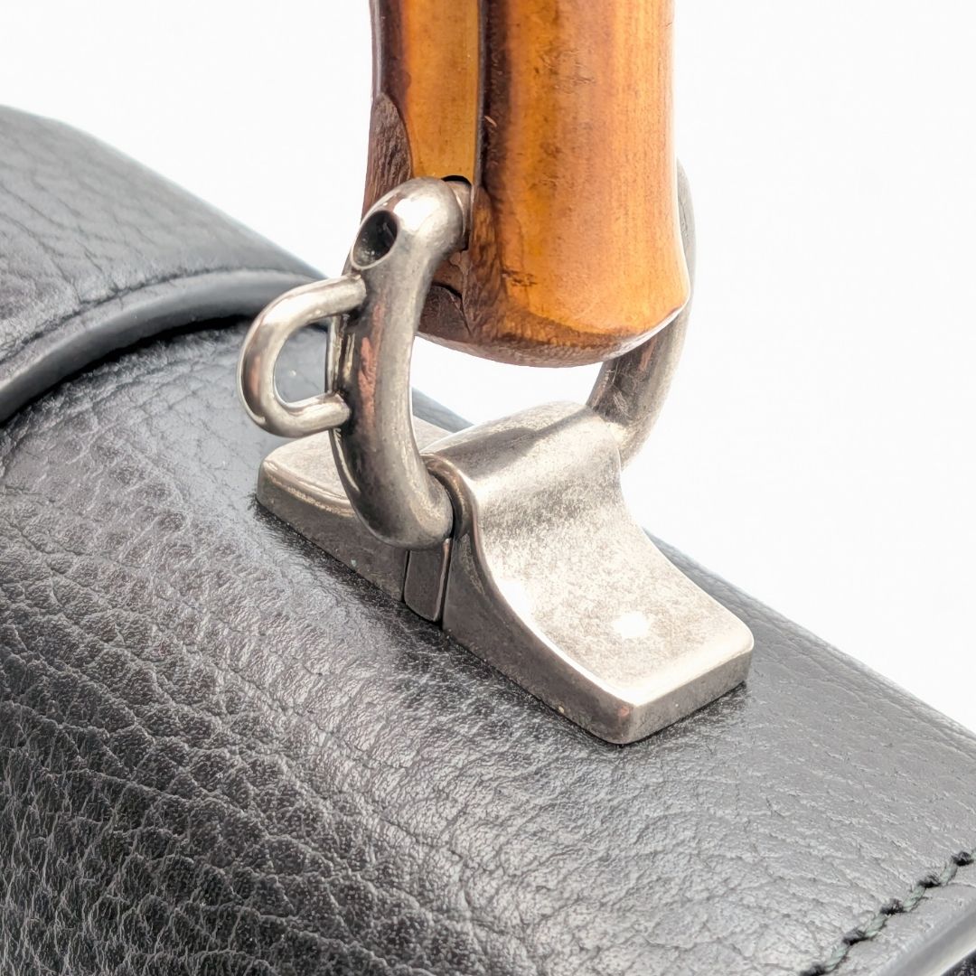 Gucci Bamboo Dionysus Leather Rhinestone 2-Way Shoulder Bag Black — view 6