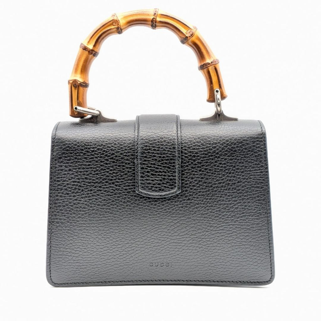Gucci Bamboo Dionysus Leather Rhinestone 2-Way Shoulder Bag Black — view 2