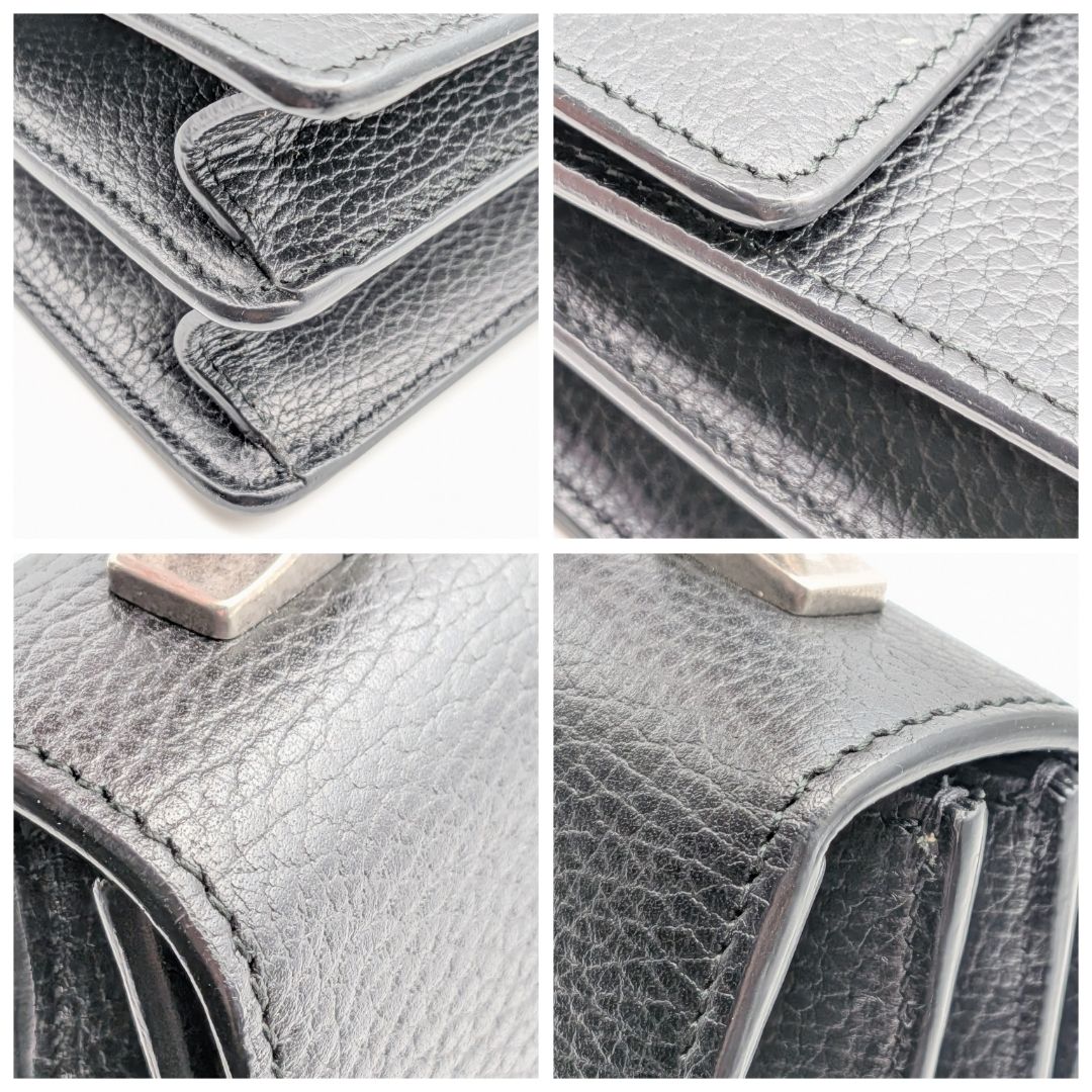 Gucci Bamboo Dionysus Leather Rhinestone 2-Way Shoulder Bag Black — view 5