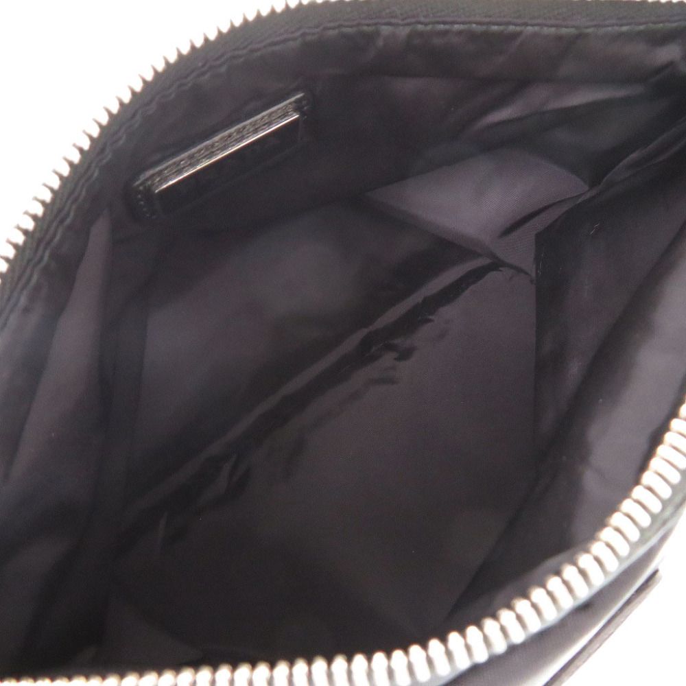 Prada Triangle Logo Nylon Black Clutch — view 4