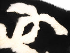 Chanel Big CC Logo Rabbit Neck Warmer Scarf Black White — view 4