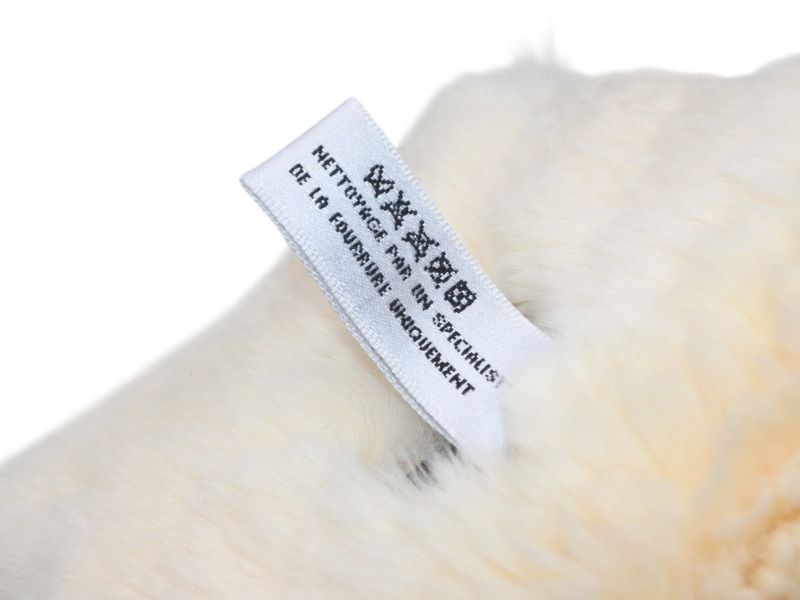 Chanel Big CC Logo Rabbit Neck Warmer Scarf Black White — view 6