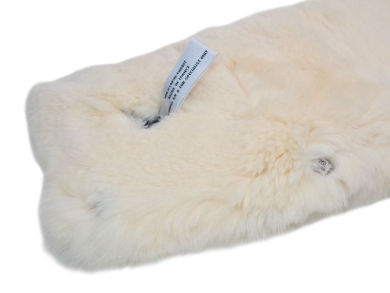 Chanel Big CC Logo Rabbit Neck Warmer Scarf Black White — view 7