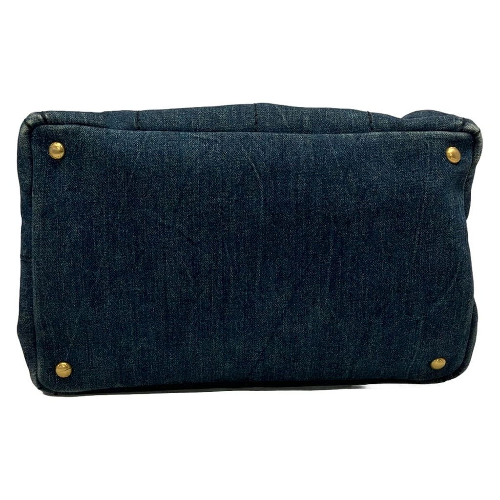 Prada Tote Bag Canapa Navy — view 5