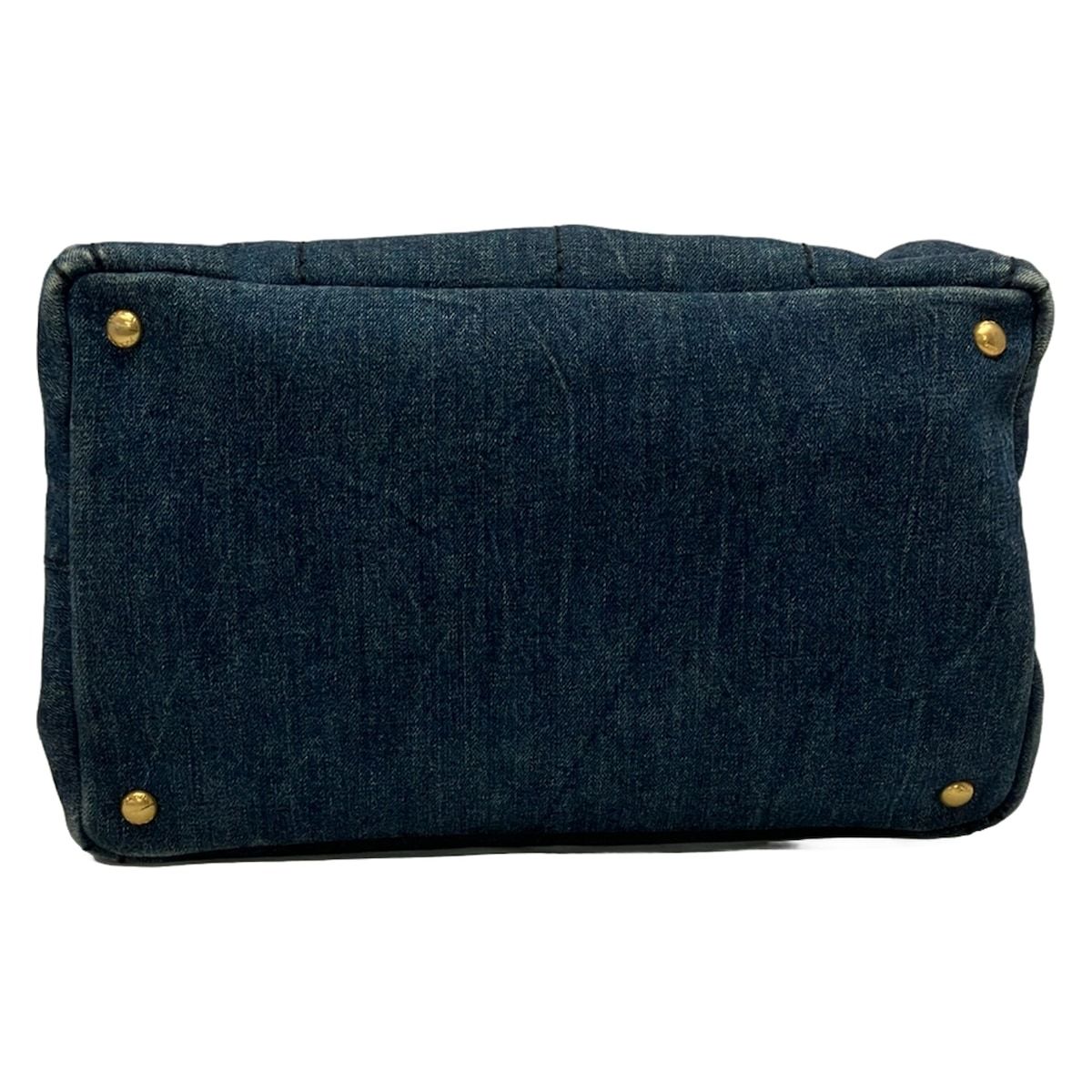 Prada Tote Bag Canapa Navy — view 5