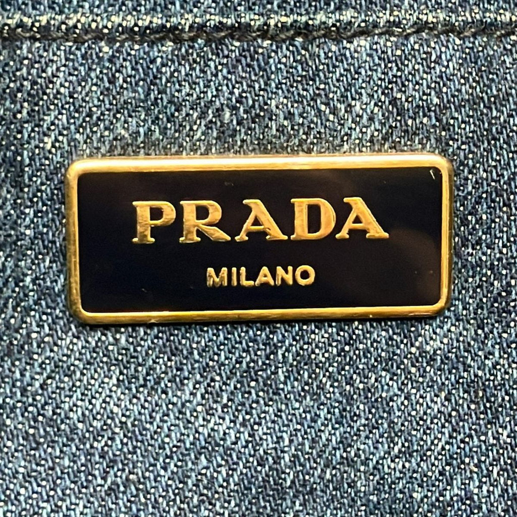 Prada Tote Bag Canapa Navy — view 8