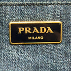 Prada Tote Bag Canapa Navy — view 8