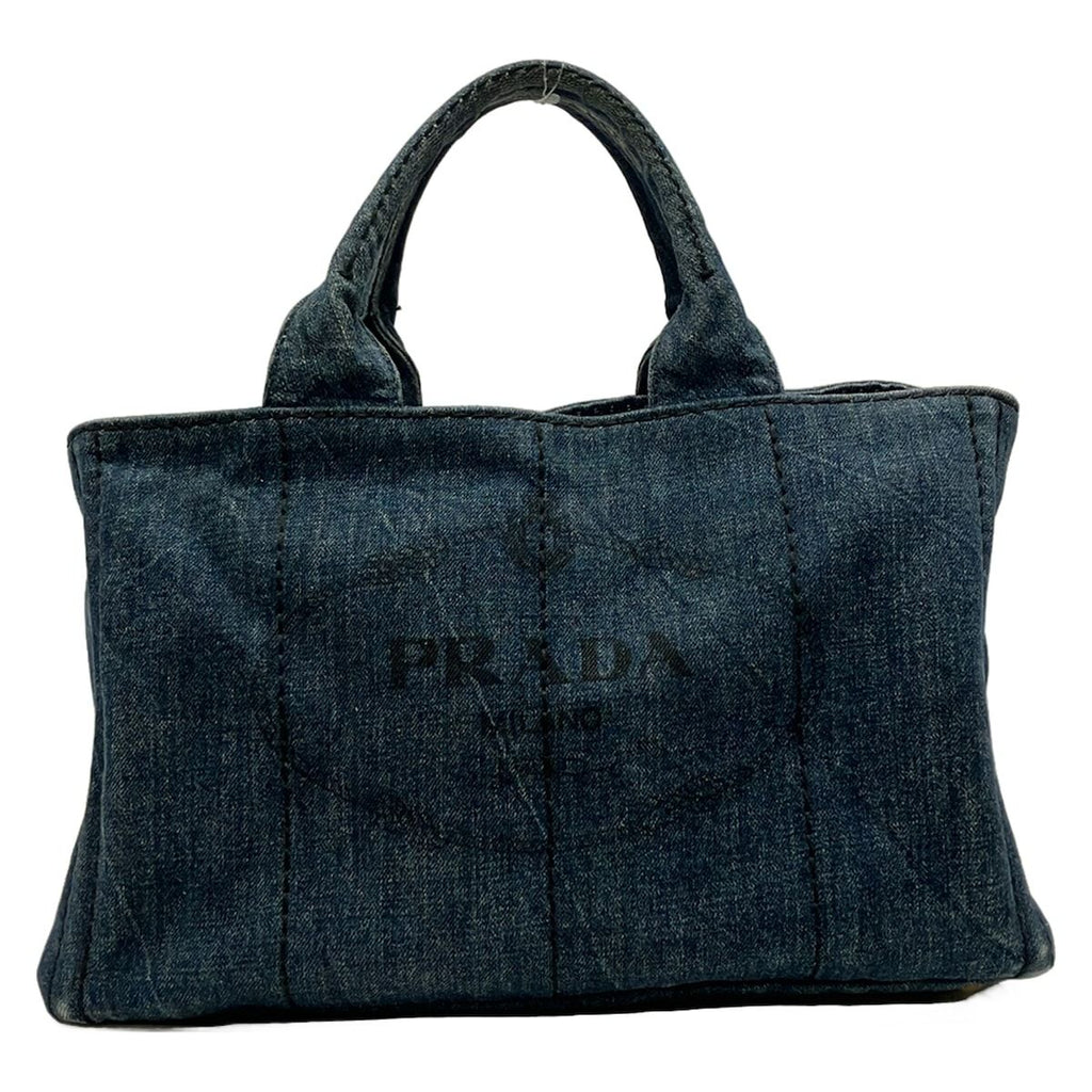 Prada Tote Bag Canapa Navy
