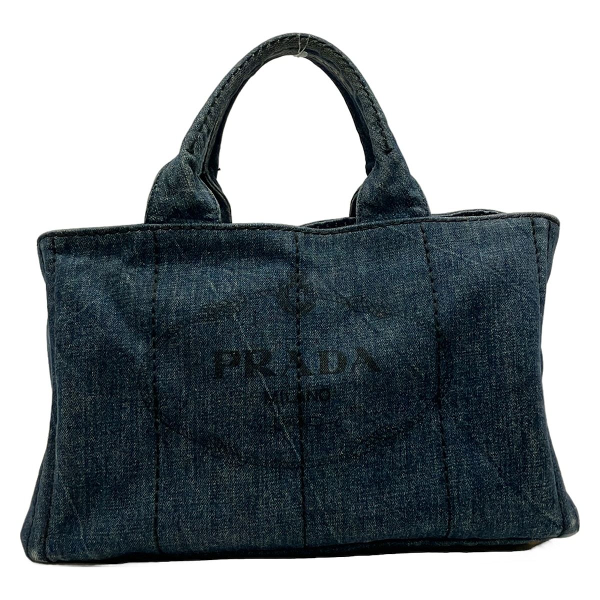 Prada Tote Bag Canapa Navy